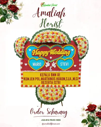 Karangan Papan Bunga Pernikahan di Kedundung